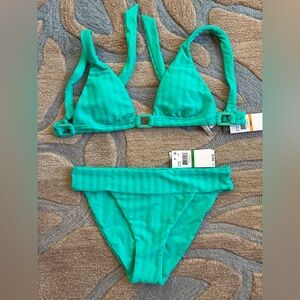 Isabela Rosa Turquoise Bikini Set NEW top sm & bottom lg or med